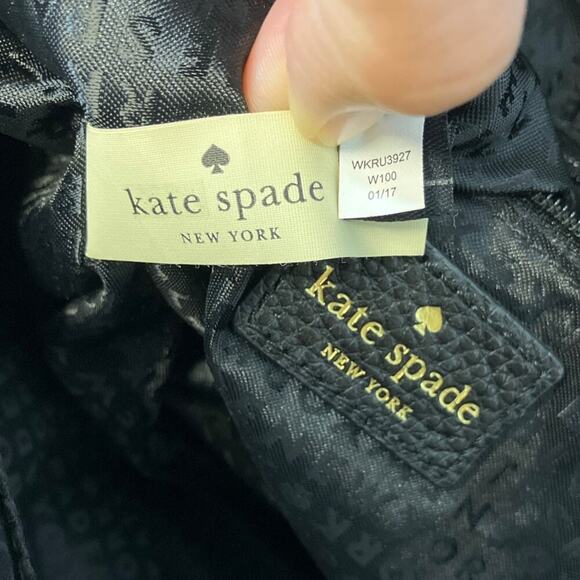 KATE SPADE LARGE BLACK PEBLED LEATHER WOMENS SHOULDER BAG - Picture 16 of 16